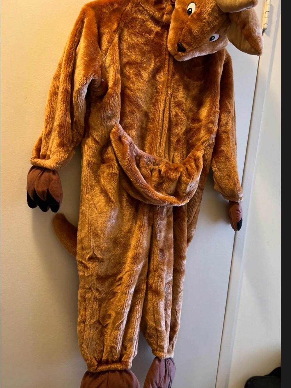 Plush Brown Kangaroo Kids One-Piece Costume